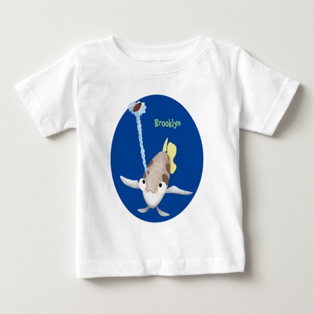 Camiseta Para Bebê Imagem de desenho animado de Arquerfish em Cute (Frente)