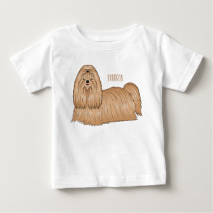 Camiseta Para Bebê Imagem de desenho animado de cabelos longos Shih t