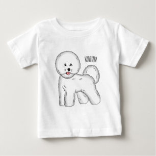 Camiseta Para Bebê Imagem de desenho animado de cachorro de frise de