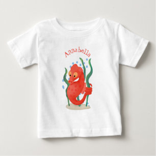 Camiseta Para Bebê Imagem de desenho animado de cavalo-de-coleira ver