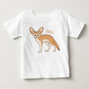 Camiseta Para Bebê Imagem de desenho animado de fennec fox