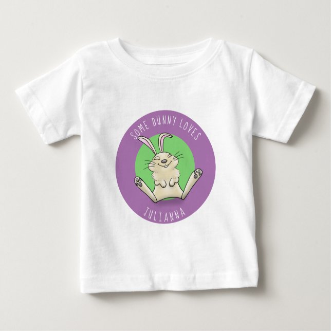 Camiseta Para Bebê Imagem de desenho animado de filhotes bonitos (Frente)