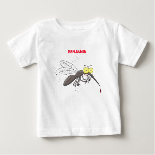 Camiseta Para Bebê Imagem de desenho animado de insetos mosquitos eng