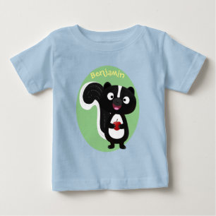 Camiseta Para Bebê Imagem de desenho animado de tronco feliz e bonito