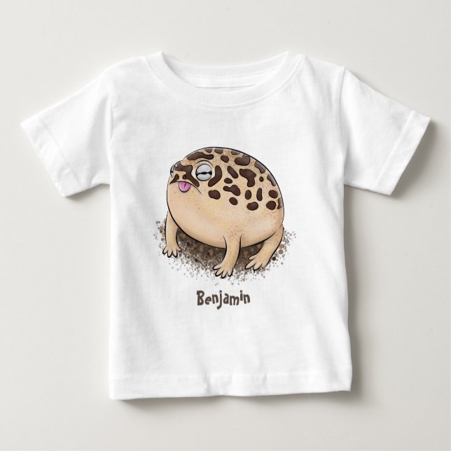 Camiseta Para Bebê Imagem de desenho animado do sapo de chuva deserto (Frente)