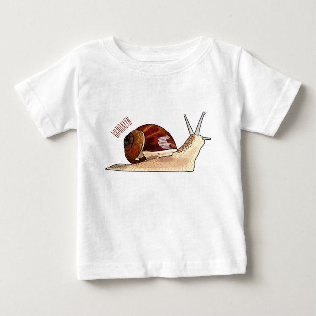 Camiseta Para Bebê Imagem de desenho em caracol (Frente)