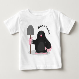Camiseta Para Bebê Imagem de desenhos animados alegres e bonitos