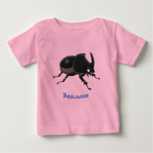 Camiseta Para Bebê Imagem de desenhos animados do escaravelho do rino