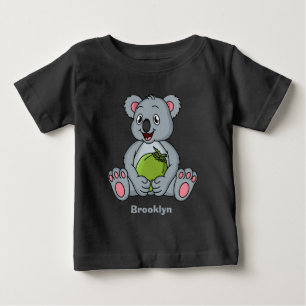 Camiseta Para Bebê Imagem de desenhos em coala e coco