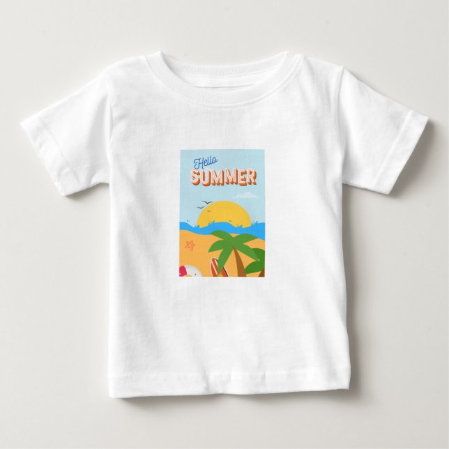 Camiseta Para Bebê imagem de verão fantástica (Frente)
