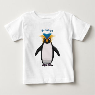 Camiseta Para Bebê Imagem do desenho animado de pinguim macarrão-bran