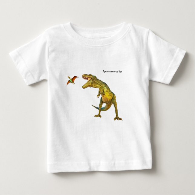 Camiseta Para Bebê Imagem do dinossauro para Baby Jersey T-Shirt-Whit (Frente)