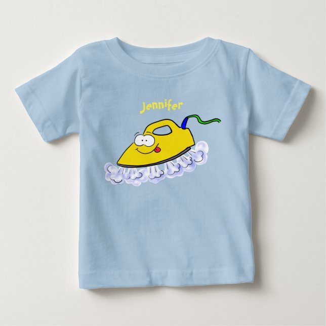 Camiseta Para Bebê Imagem engraçada da lavanderia de ferro (Frente)