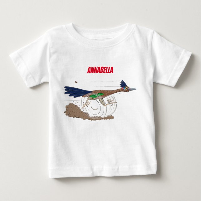 Camiseta Para Bebê Imagem engraçada de desenho animado de pássaros (Frente)
