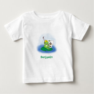 Camiseta Para Bebê Imagem engraçada e engraçada do desenho do sapo ve