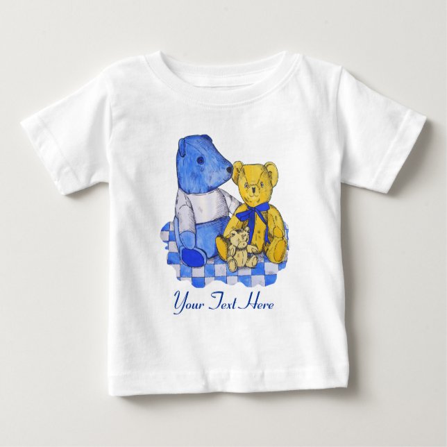 Camiseta Para Bebê imagem original de três ursinhos de vinheta fofinh (Frente)