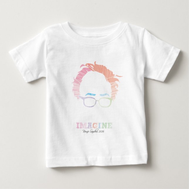 Camiseta Para Bebê Imagine Bernie Sanders 2016 - aquarelas (Frente)