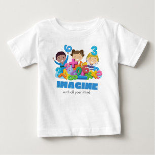 Camiseta Para Bebê Imagine com toda a sua mente