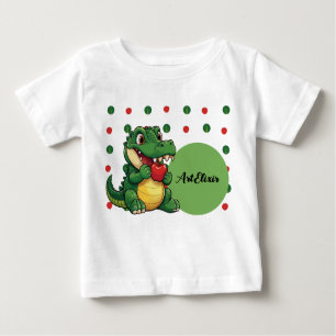 Camiseta Para Bebê Impressão da Apple Alligator