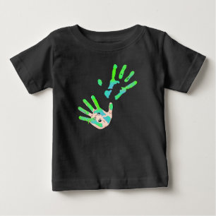 Camiseta Para Bebê Impressão da mão
