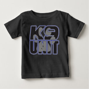 Camiseta Para Bebê Impressão da pata da unidade da polícia K9