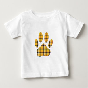 Camiseta Para Bebê Impressão da Pata do Cão de Tartan