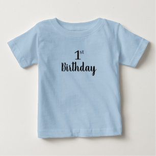 Camiseta Para Bebê Impressão de 1º Aniversário Minimalista