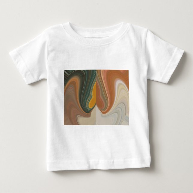 Camiseta Para Bebê Impressão de Abstrato de Arte Retroativa (Frente)
