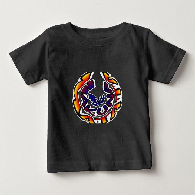 Camiseta Para Bebê impressão de Arte Circular "Peace Hakuna Matata" (Frente)
