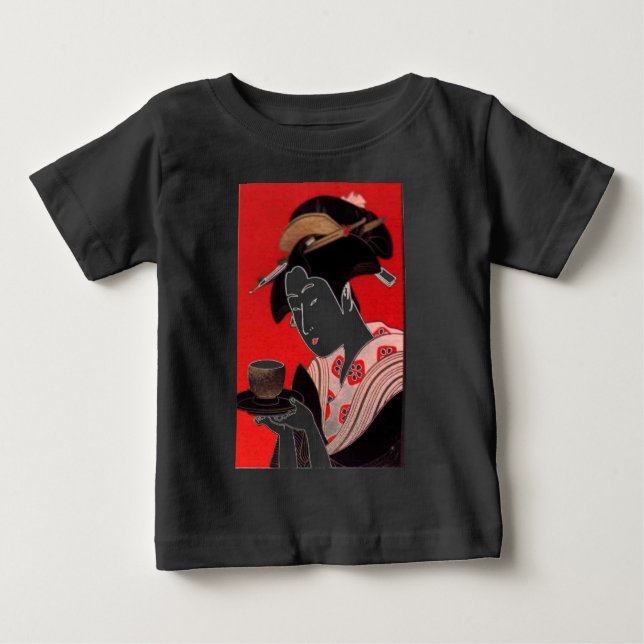 Camiseta Para Bebê Impressão de Arte da Cerimônia de Chá Servida por  (Frente)