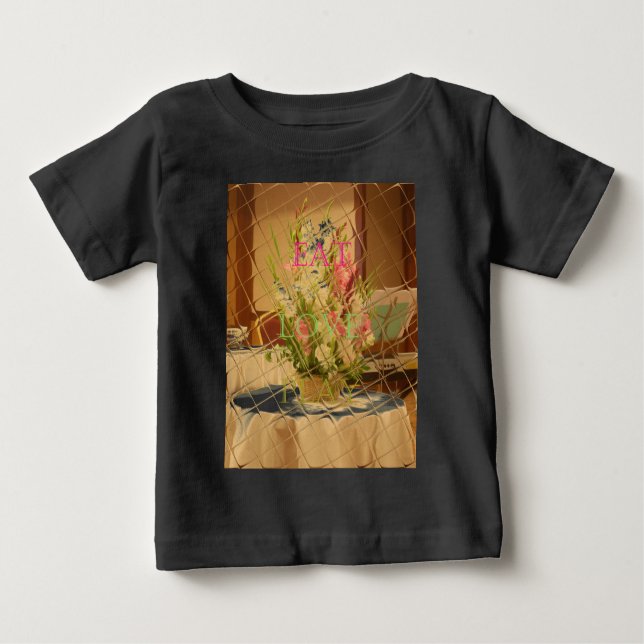 Camiseta Para Bebê Impressão de Arte de Blooms Refletidos (Frente)