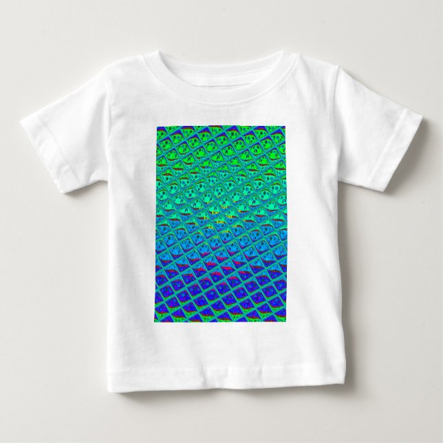 Camiseta Para Bebê Impressão de Arte de Motif Azul Italiano (Frente)