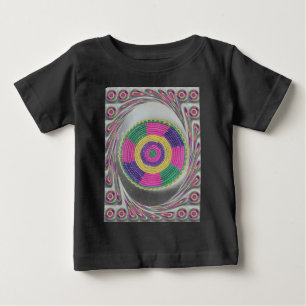 Camiseta Para Bebê Impressão de Arte de Queimaduras Tecidas