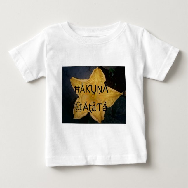Camiseta Para Bebê Impressão de Arte do Ouro Star Hakuna Matata (Frente)