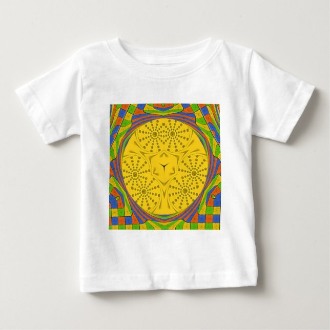 Camiseta Para Bebê Impressão de arte egípcia com Design de quadros ch (Frente)