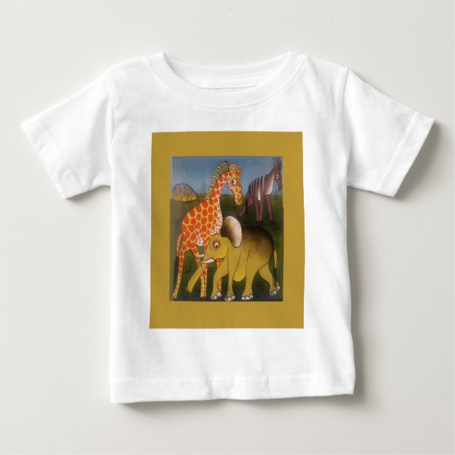 Camiseta Para Bebê Impressão de Arte Tripartida Africana (Frente)