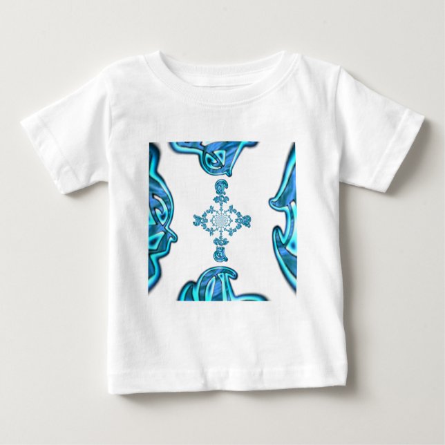 Camiseta Para Bebê Impressão de Grafite de Teal Cyan Action (Frente)