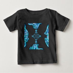 Camiseta Para Bebê Impressão de Grafite de Teal Cyan Action