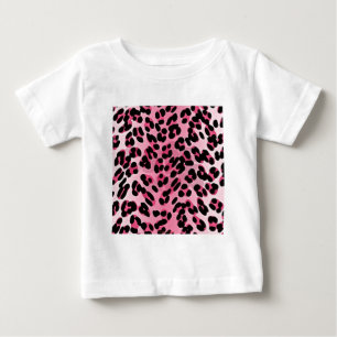 Camiseta Para Bebê Impressão de Guepardo Rosa RAB Rockabilly