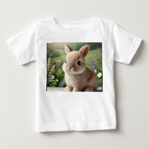 Camiseta Para Bebê Impressão de imagem de coelho em T-Shirt
