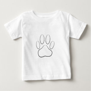 Camiseta Para Bebê Impressão de Pata Branca