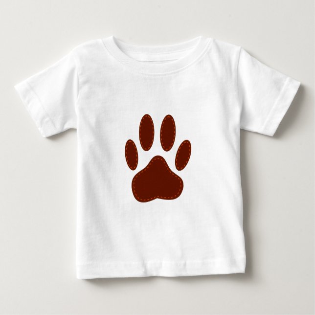 Camiseta Para Bebê Impressão de Pata de Cachorro com Título (Frente)