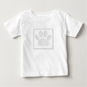 Camiseta Para Bebê Impressão de Pata de Cão Corte