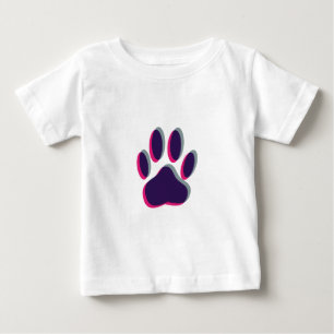 Camiseta Para Bebê Impressão de Pata de Cão Focado