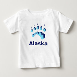 Camiseta Para Bebê Impressão de Pata de Urso Polar