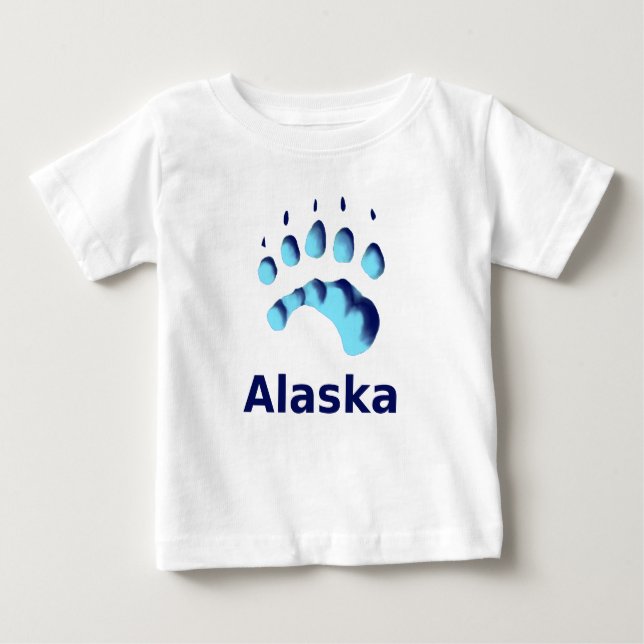 Camiseta Para Bebê Impressão de Pata de Urso Polar (Frente)