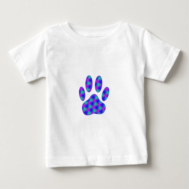 Camiseta Para Bebê Impressão de Paw Cósmico (Frente)