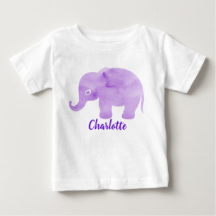 Camiseta Para Bebê Impressão de ponto de elefante em aquarela persona