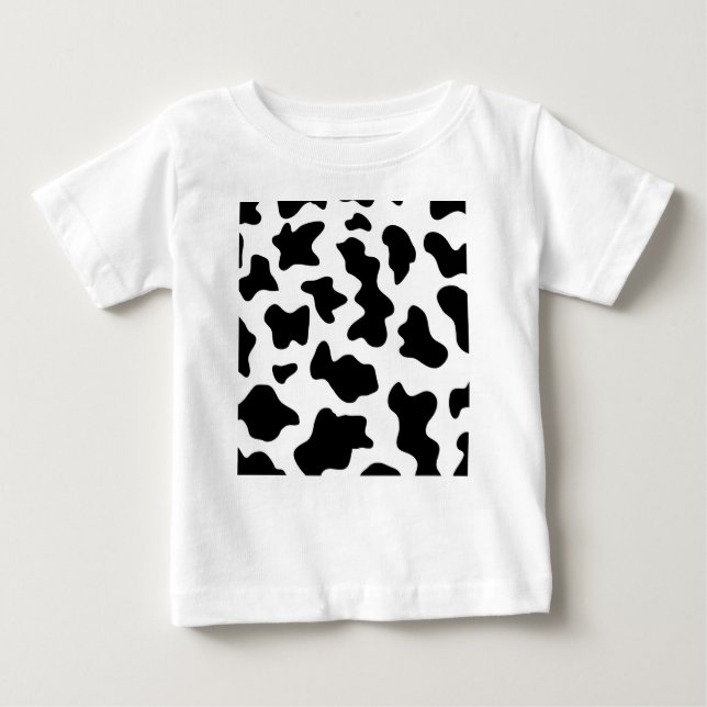 Camiseta Para Bebê impressão de vaca branca-fazenda-branca-branca-cow (Frente)