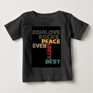 Camiseta Para Bebê impressão do Love Rocks Peace Art de 2014